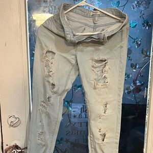 Stylish Light Blue Ripped Skinny Jeans